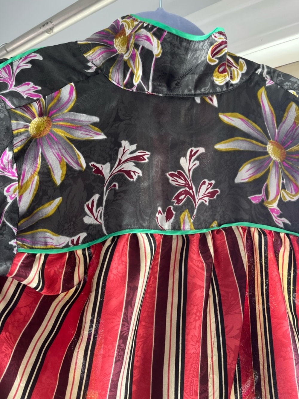 E by Eloise Anthropologie floral daisy  stripe boho funky blouse/pants XS - Picture 10 of 15